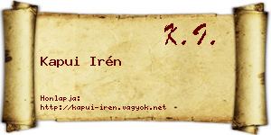 Kapui Irén névjegykártya